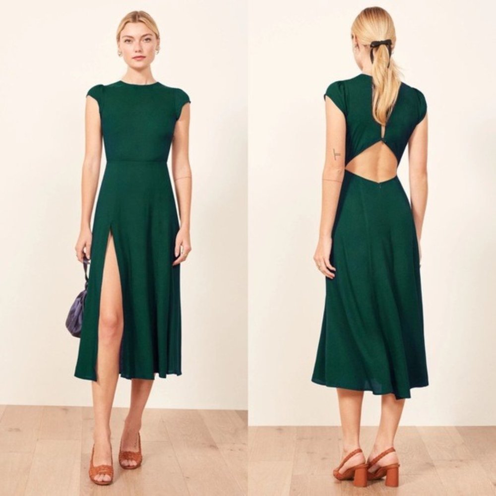 Reformation Gavin Dress in Emerald - Picture 9 of 11